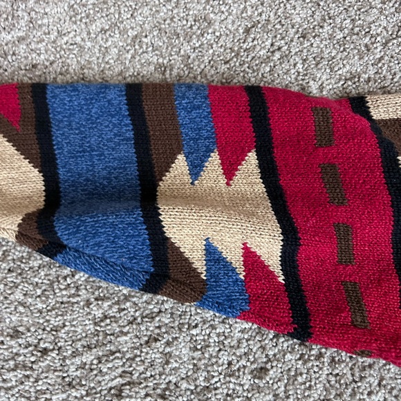 Vintage 90’s LizSport Mock Neck Southwestern Tribal Long Sweater. Bold. Western - Picture 6 of 16